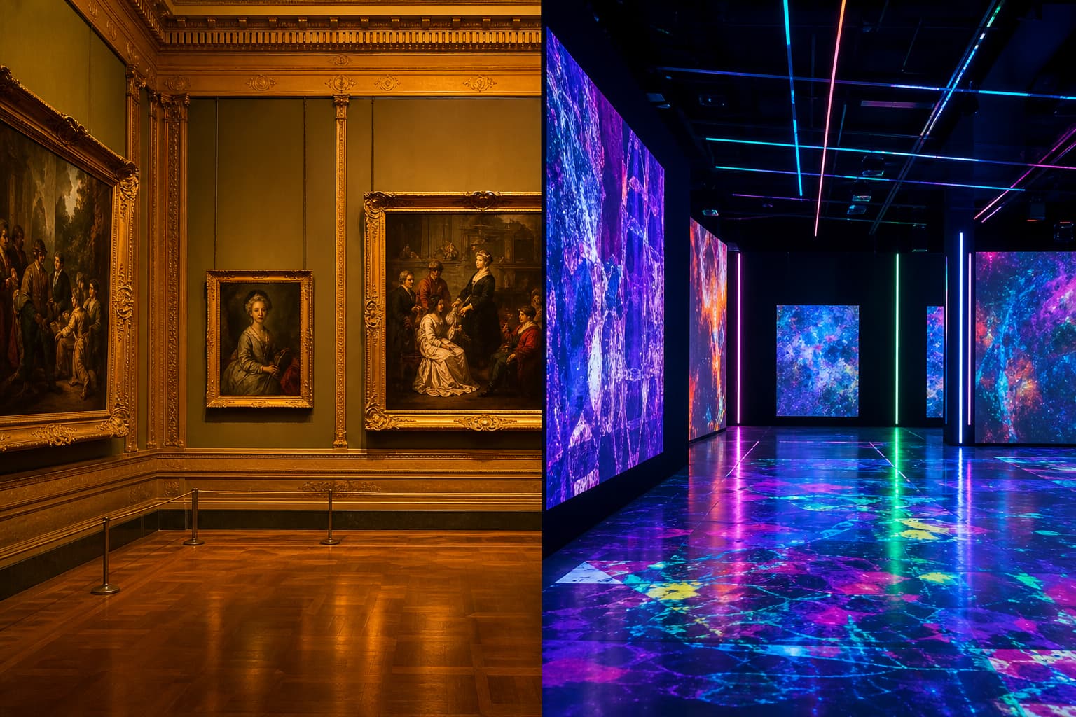 Comparaison visuelle entre un musée d