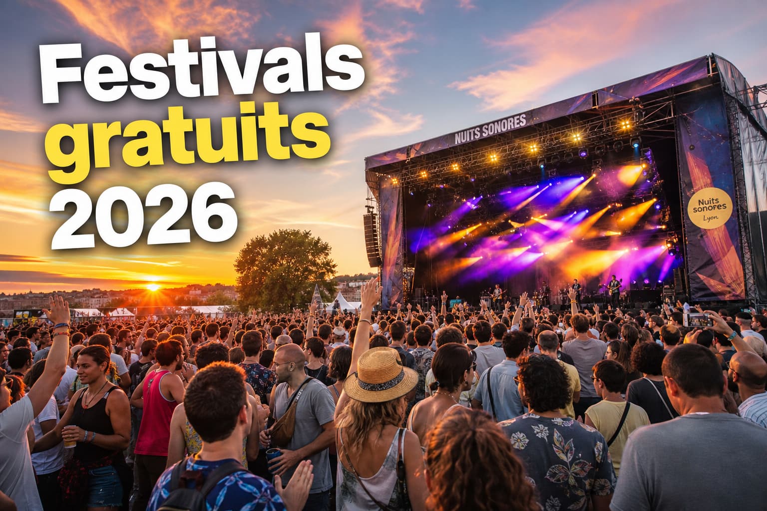 Foule diverse profitant d