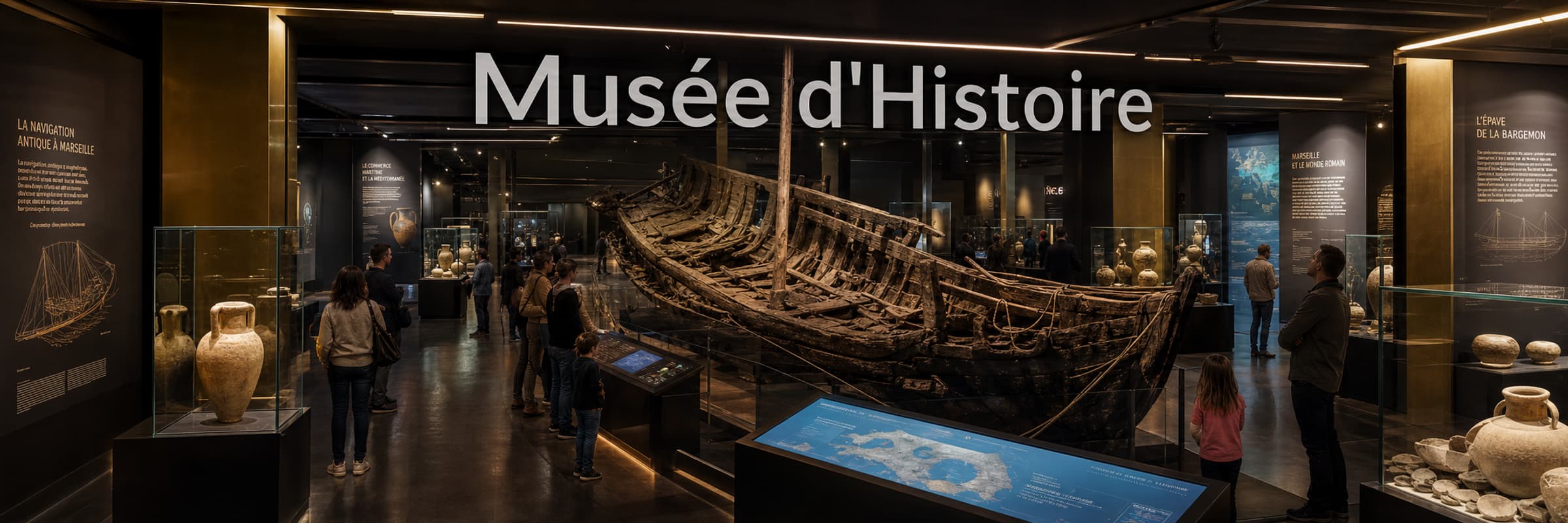Vue grand angle du hall du Musée d